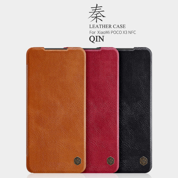 Nillkin Qin Series Leather case for Xiaomi Pocophone X3 NFC (Poco X3 NFC), Poco X3 Pro
